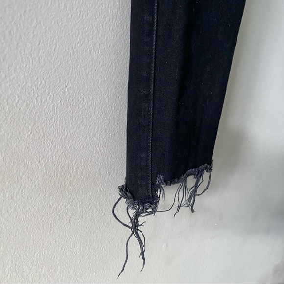 COPY - Nili Lotan Womens High Rise Skinny Jeans Jet Black Reverse Step Hem Fray - Picture 8 of 15